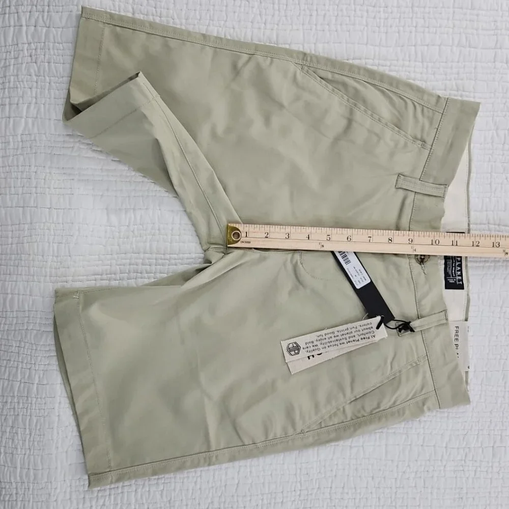 NWT‎ Free Planet Men's Stretch Chino Shorts Men's 28 Celadon Green 9